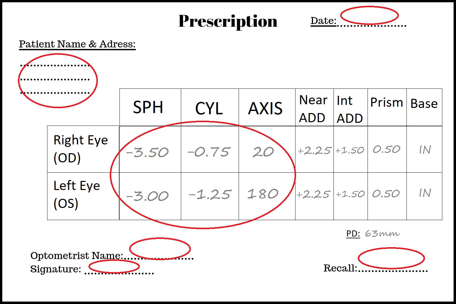 How to read your Prescription Optical King