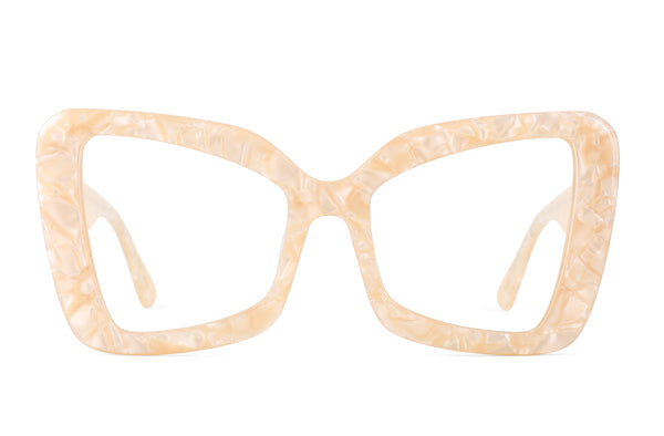 Cloud | Square Cream Marble Premium Glasses