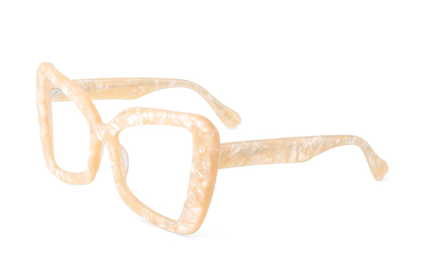 Cloud | Square Cream Marble Premium Glasses